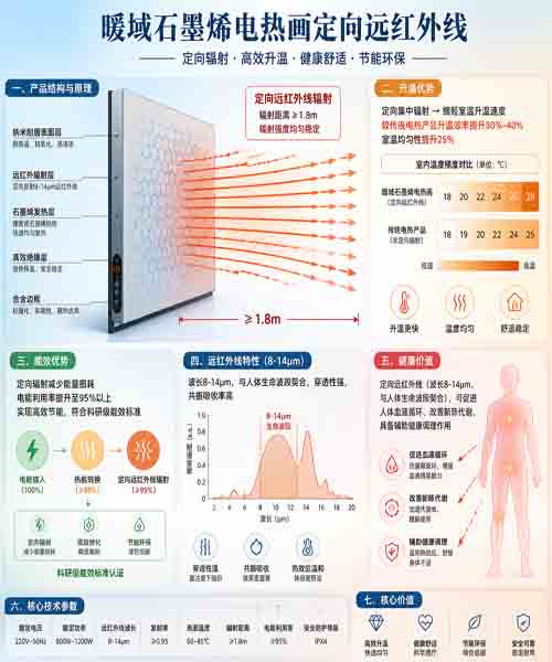暖域电采暖定向远红外线技术 - 石墨烯电暖画核心技术